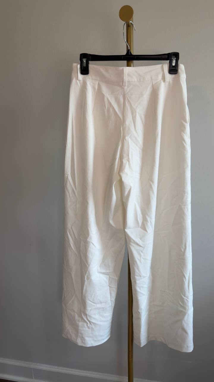 T Tahari High‑Rise Straight Wide‑Leg Pants 2 White Star NWT $88