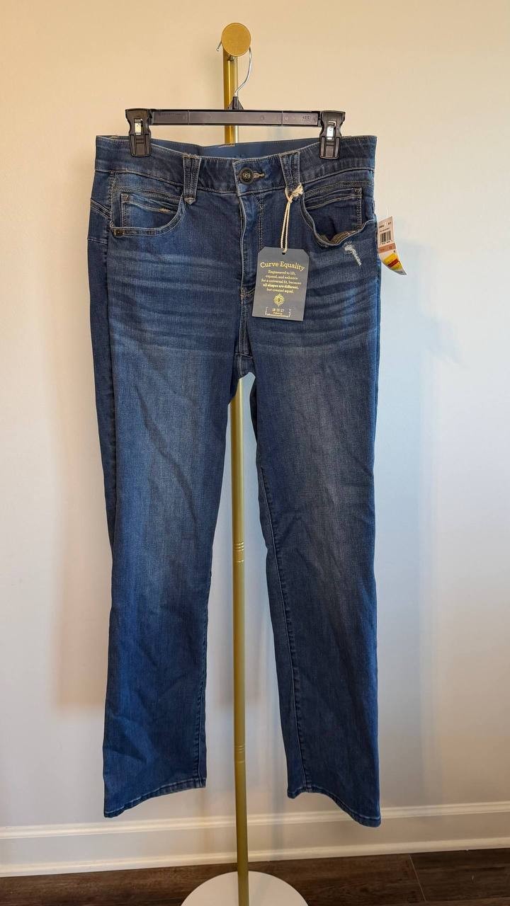 Democracy “Ab”solution Mid Rise Straight Leg Jeans Blue Vintage 12 NWT $78