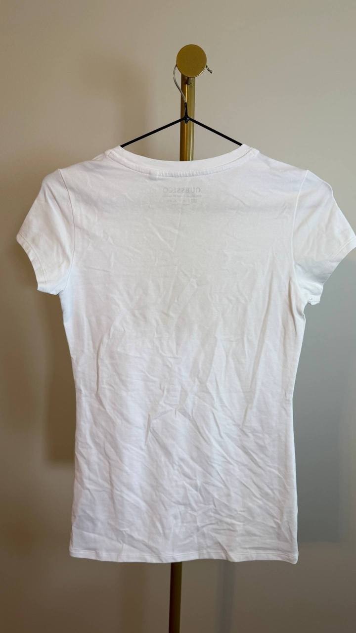 Guess Eco Short Sleeve T-Shirt White Crew Neck Casual Size XS Preowned
