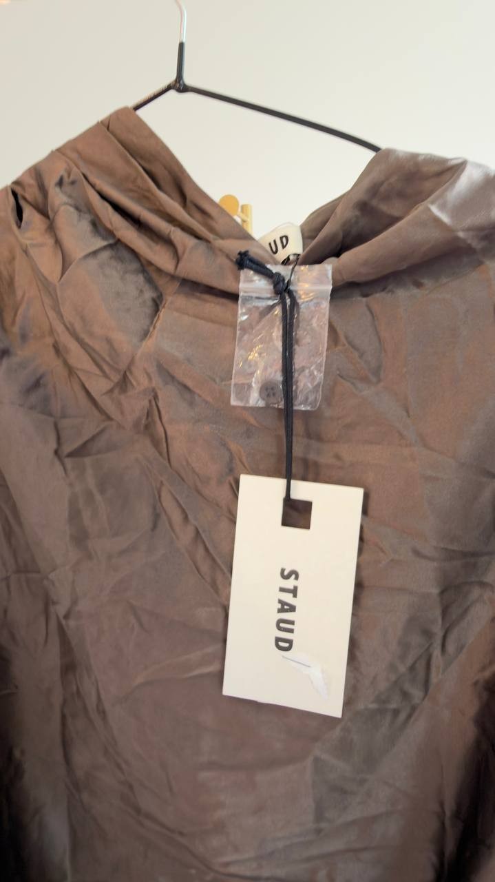Staud Phoebe Silk Top Truffle 2 NWT $475
