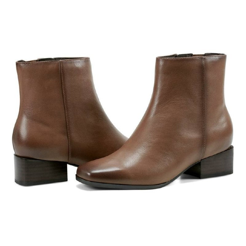Easy Spirit Sidney Booties 6M Taupe Leather Square Toe Zip Comfort NIB msrp$169