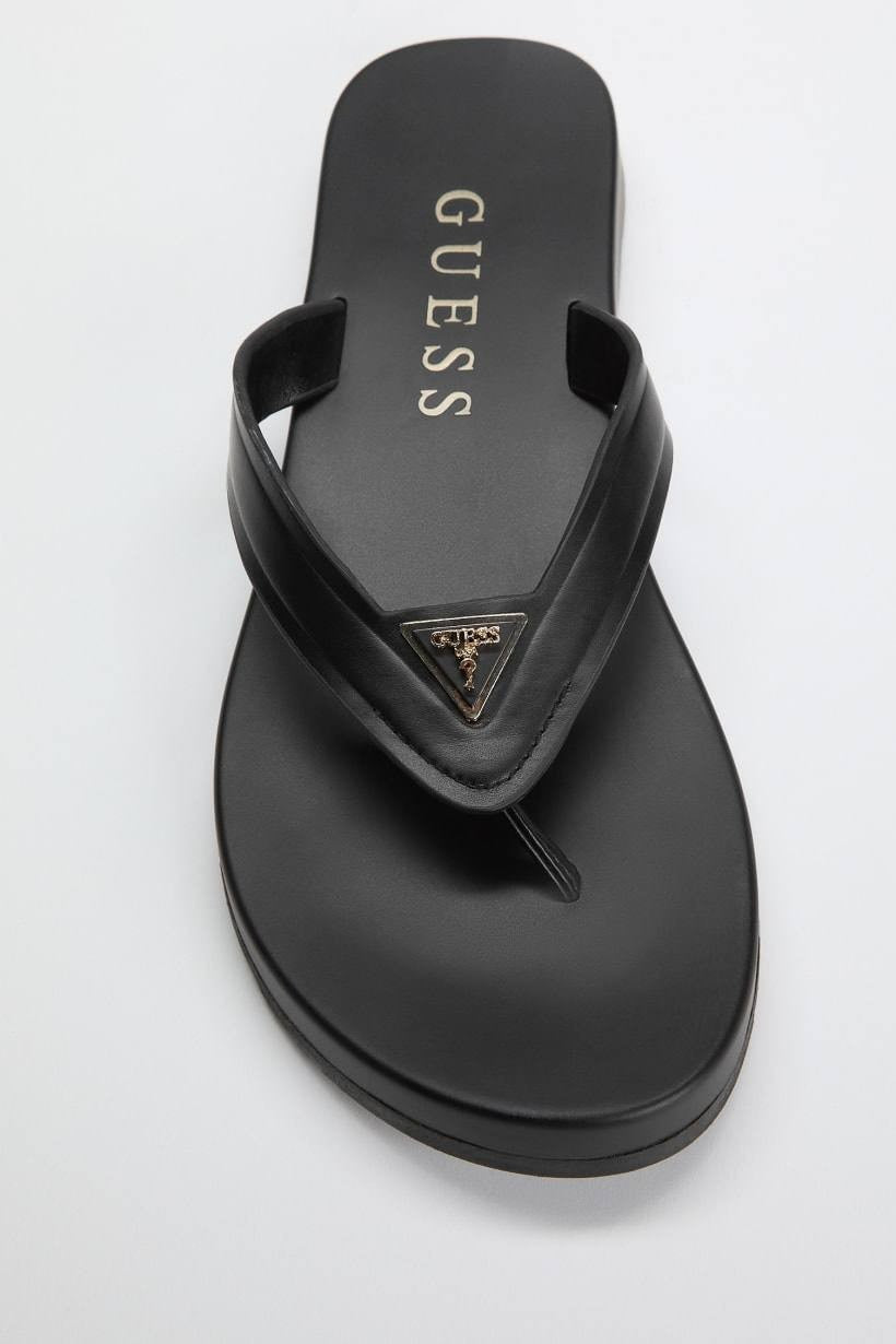 Guess Flip Flop Sandals Black 8 M Pre-Owned Excellent $49.00