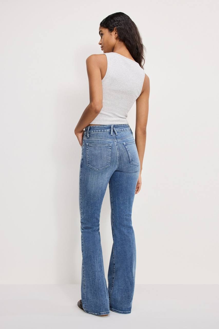 Good American Good Legs Flare Jeans Indigo Size 4 NWT $128