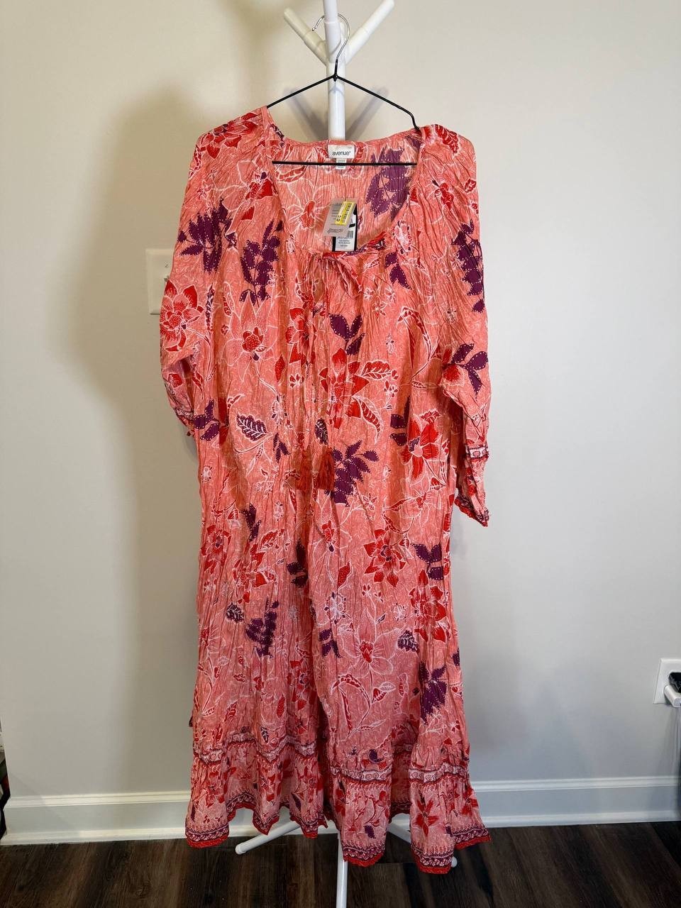 Avenue Plus‑Size Dress –Floral Pink– Size 22/24 – NWT