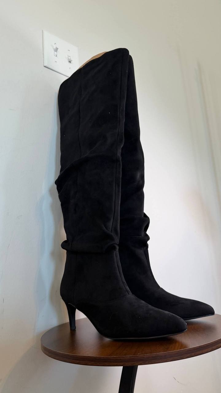 Madden Girl Stassi Over‑the‑Knee Boots Black 8 Fabric Stretch $— NWB