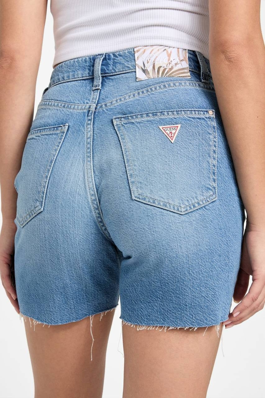 Guess Eco 80s Pedal Denim Shorts Blue 25 NWT $89