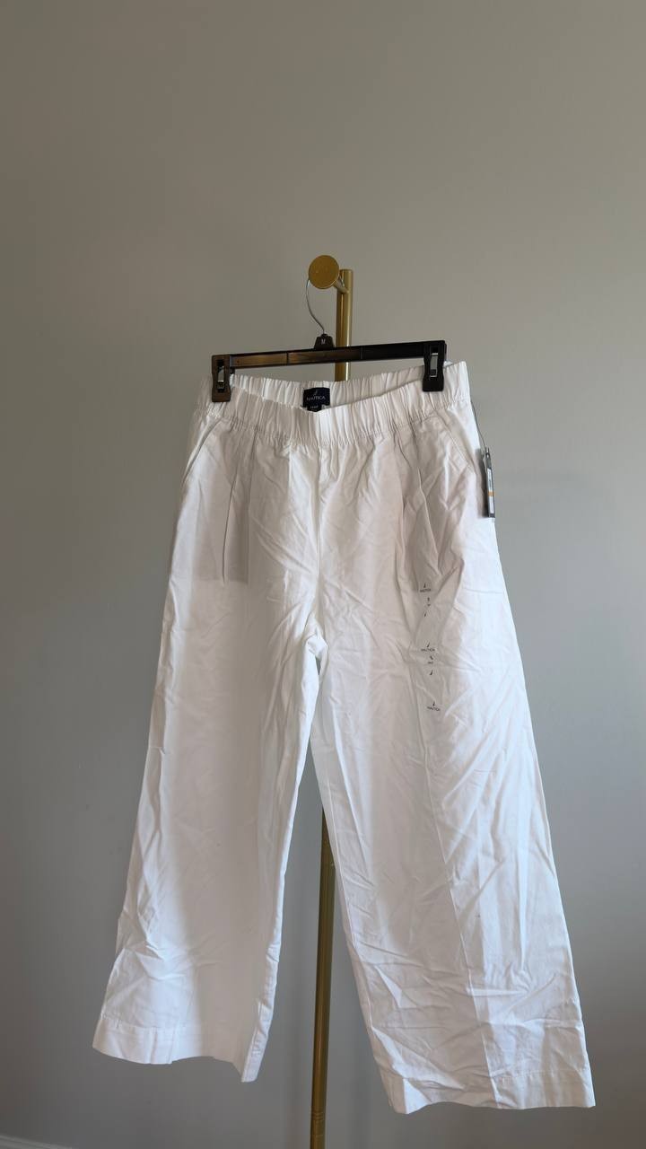 Nautica Sustainably Crafted Pull‑On Pant White S/P NWT $79.50