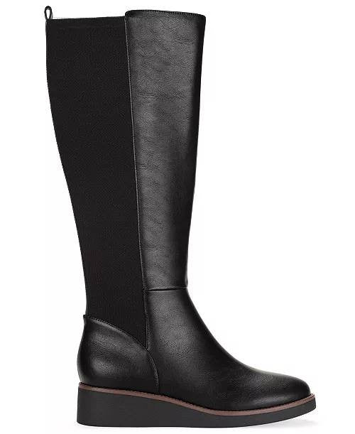 Style & Co Cyruss Tall Boots 10M Black Wedge Round Toe Memory Foam NIB msrp$99