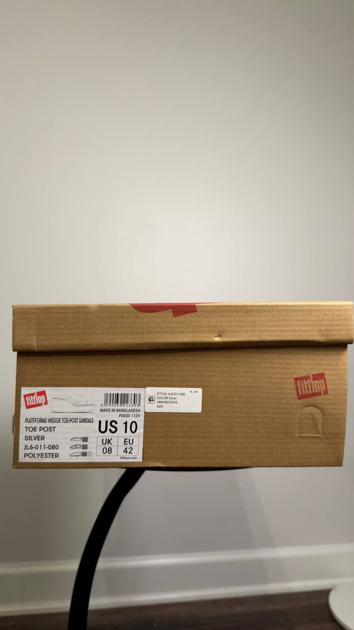 FitFlop  Platform  Wedge  Sandals  Silver  10  New  $85