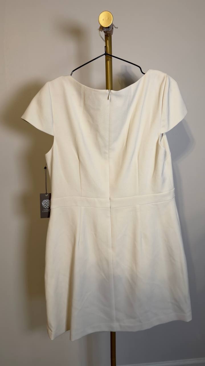 Vince Camuto Women’s Notch Neck Crepe Dress Stone 14 NWT $168