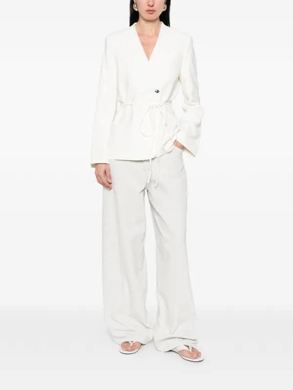 Calvin Klein Women’s Belted Double‑Breasted Jacket White XL NWT $179