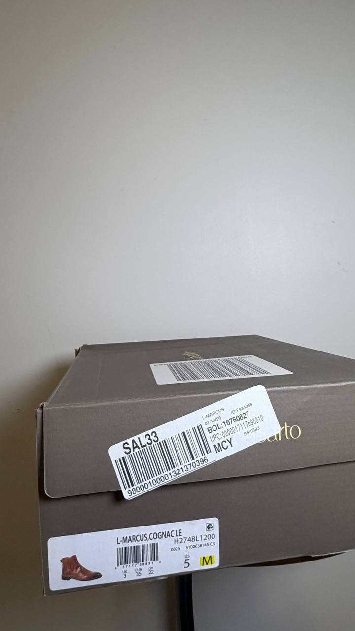 Franco Sarto Leather Booties 5M Cognac New in Box MSRP $190