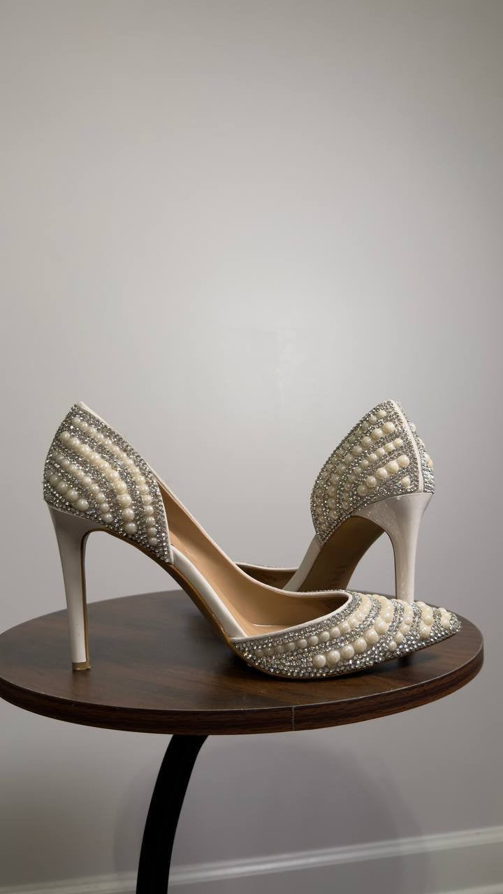 I.N.C.  International  Concepts   Pumps  Stripe  Pearl  9  M  Pre‑owned