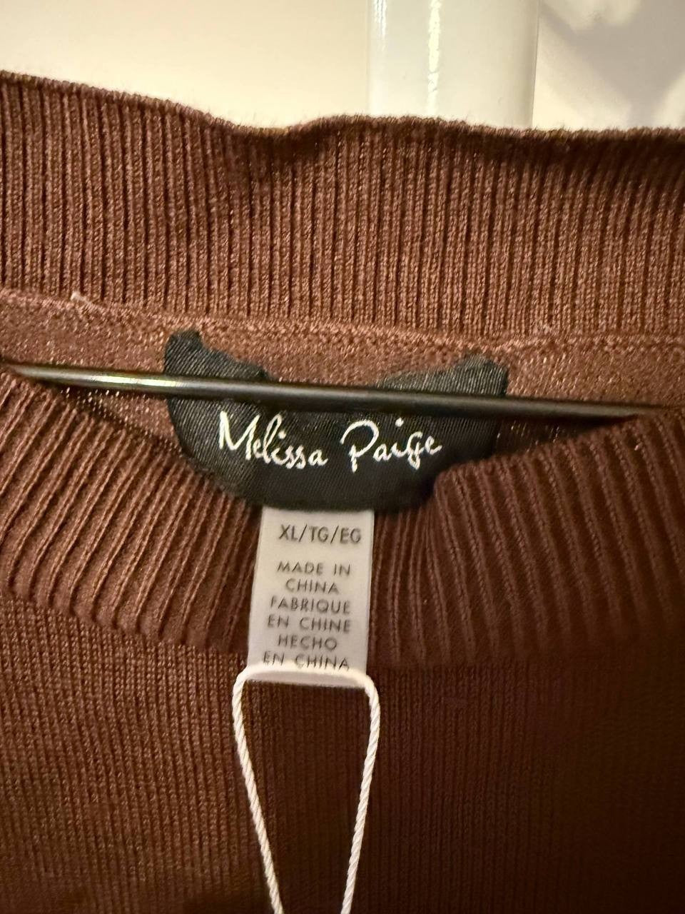 Melissa Paige Button‑Sleeve Boat‑Neck Sweater – Chicory Coffee – XL– NWT–$46.50