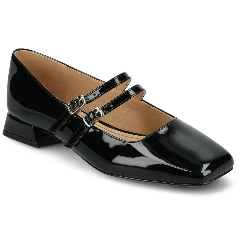 Journee Collection “Gredah” Double‑Buckle Flats – Size 11M – Black – NIB-$69