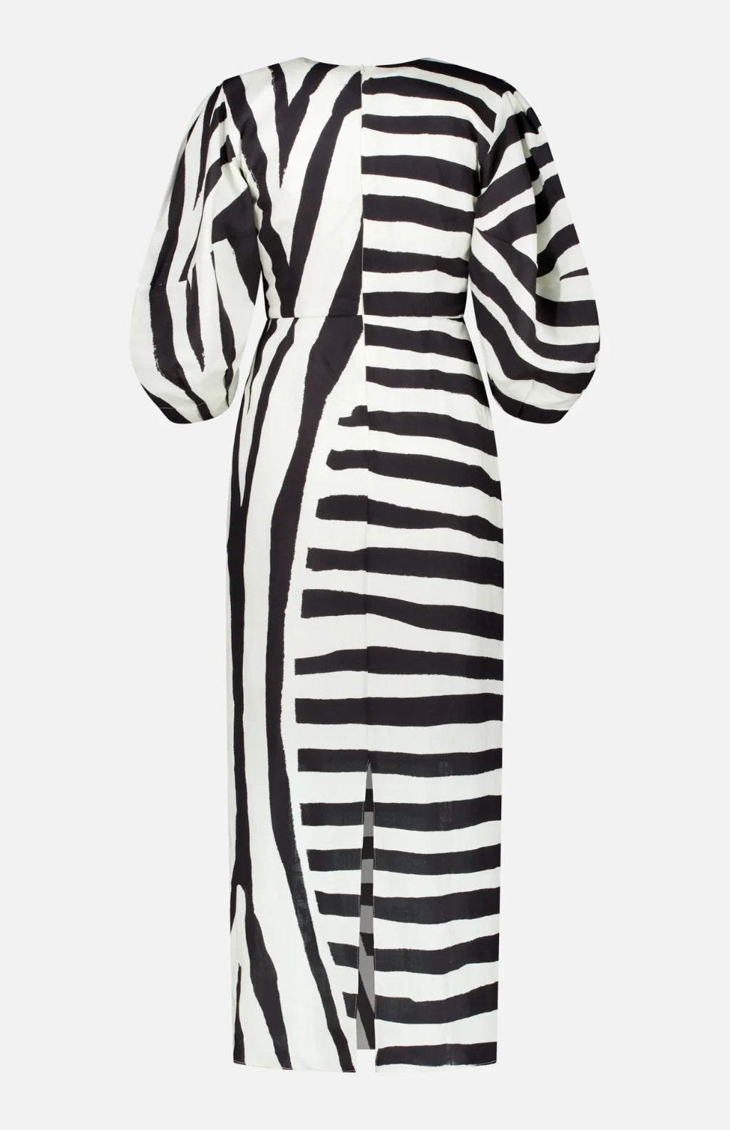 Cala de la Cruz Gaia Dress Black White Linen Knot Cut-Out Size L