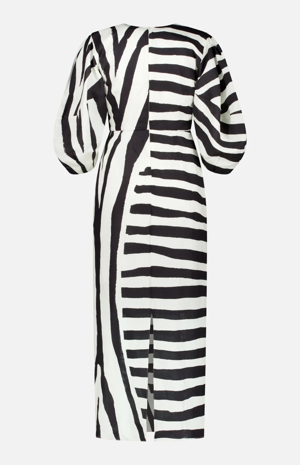 Cala de la Cruz Gaia Dress Black White Linen Knot Cut-Out Size L