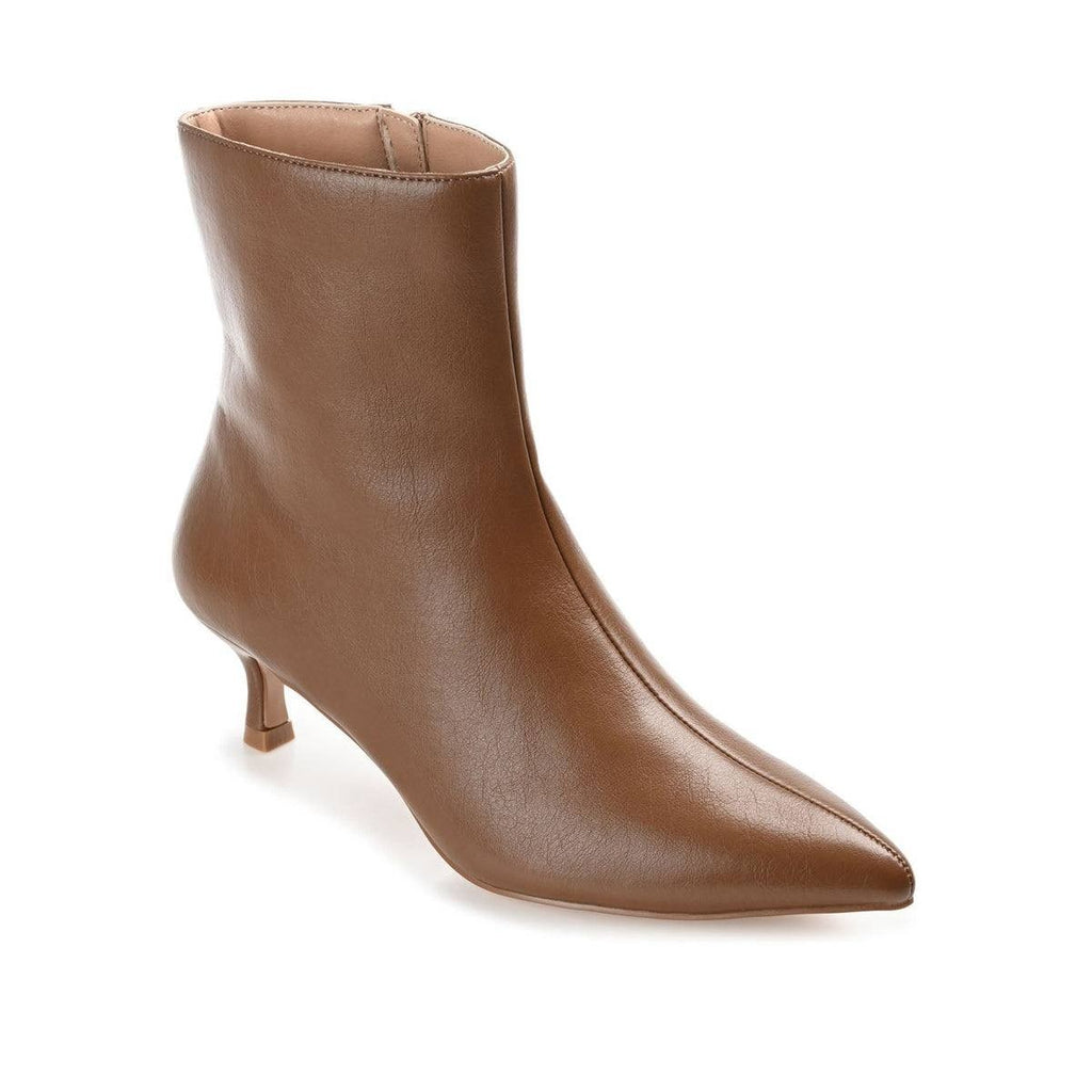 Journee Collection Arely Women’s Pointed Toe Booties Brown 10M Vegan Leather $10