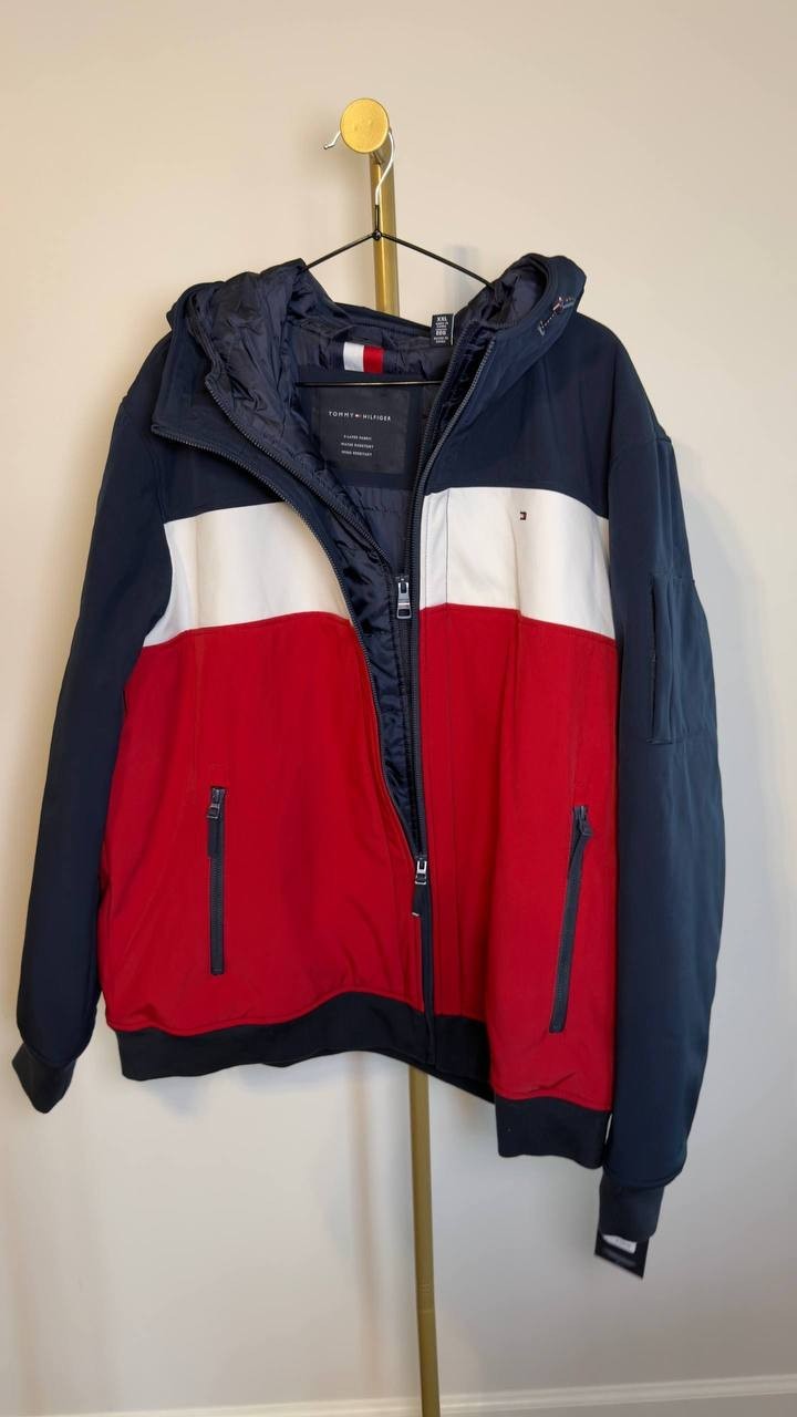 Tommy Hilfiger Colorblock Hooded Bomber Jacket Multicolor XXL NWT $195