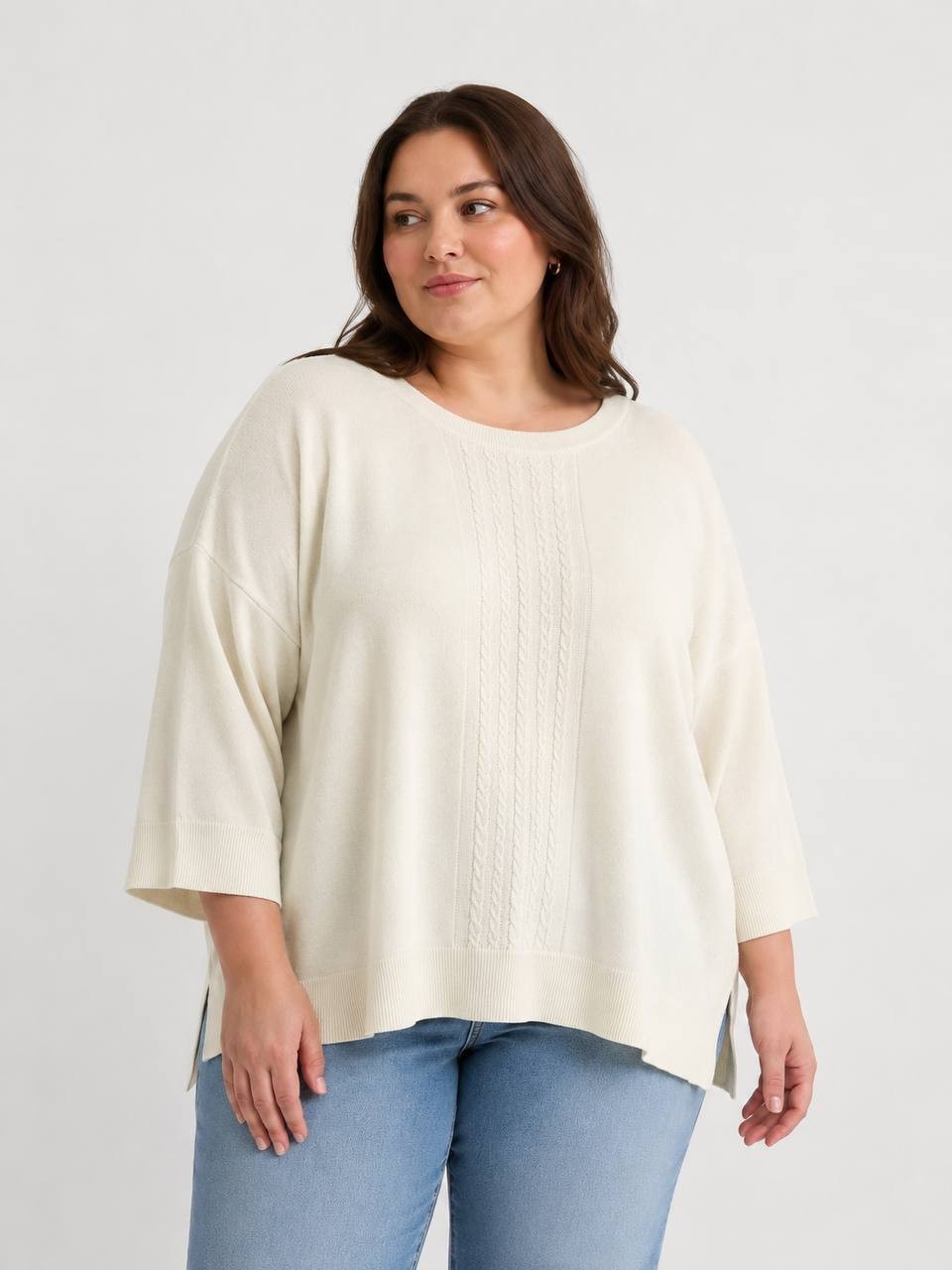 Melissa Paige Sweater – Boat Neck – 3/4 Sleeves – NWT
