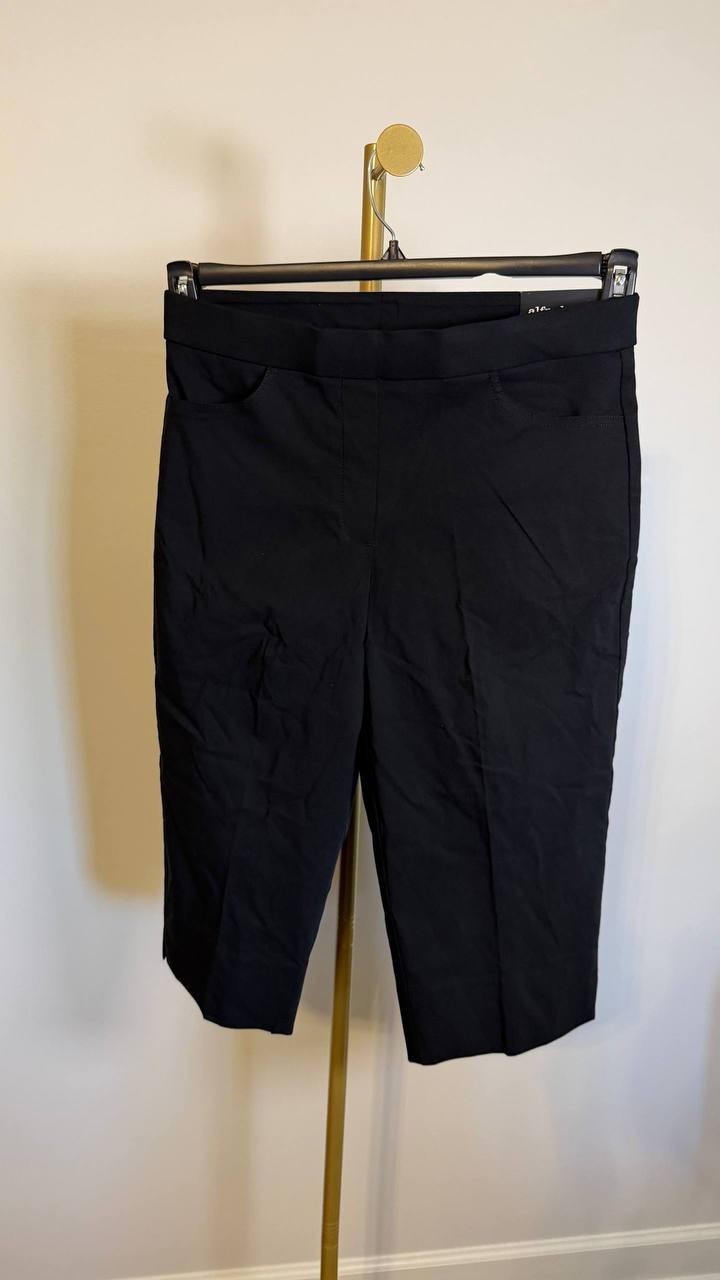 Alfred Dunner Women’s Petite Classic Allure Stretch Clamdigger Pants Black 10P $