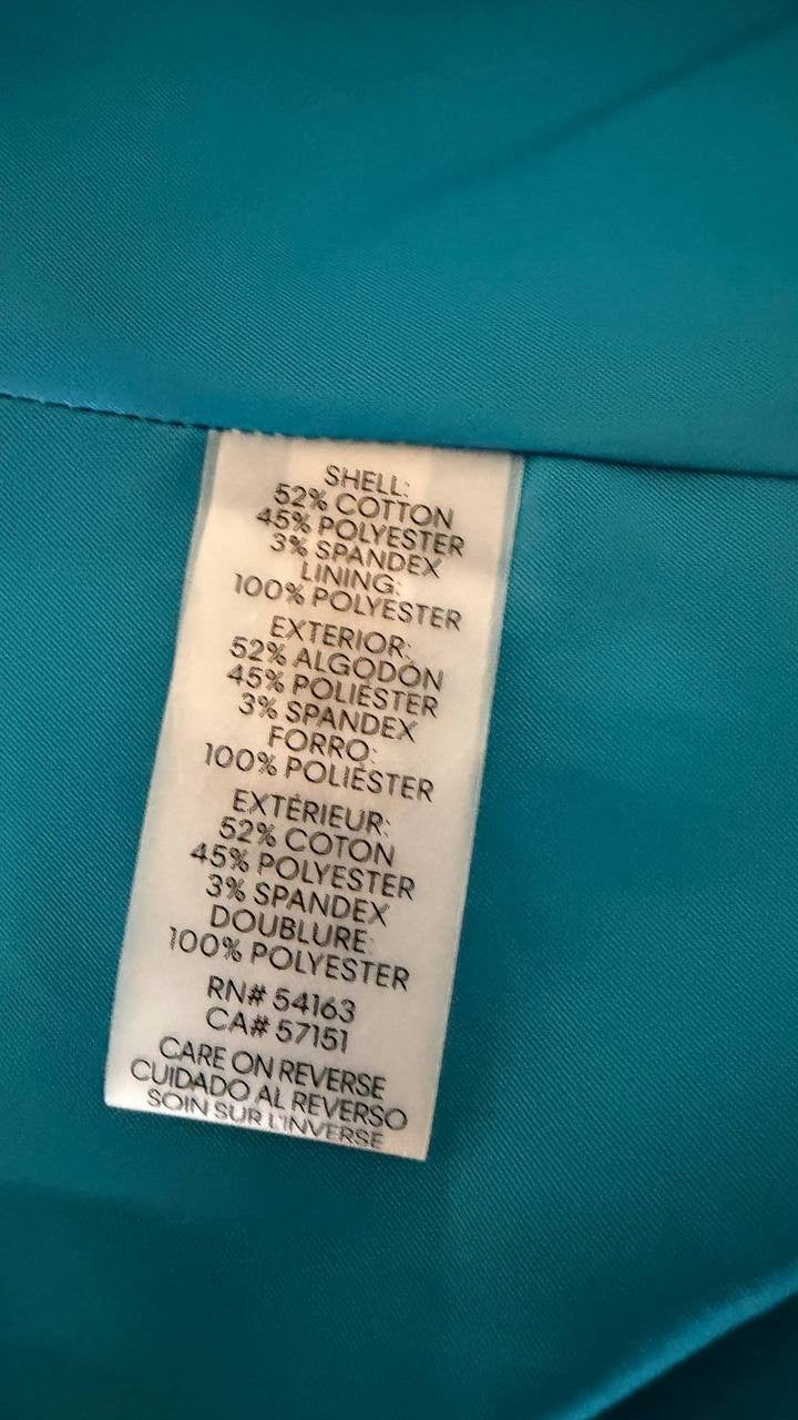 Calvin Klein Cotton Blend One Button Jacket Corsica Peak Lapel Lined Size 4 NWOT