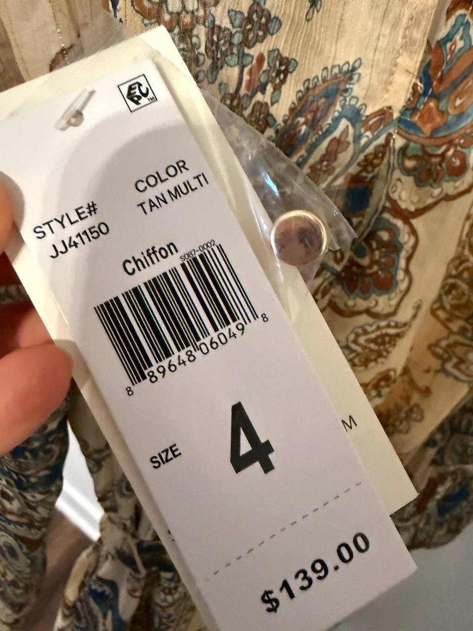 Julia Jordan Paisley‑Print Fit & Flare Dress – Multi – Size 4 – NWT – $139