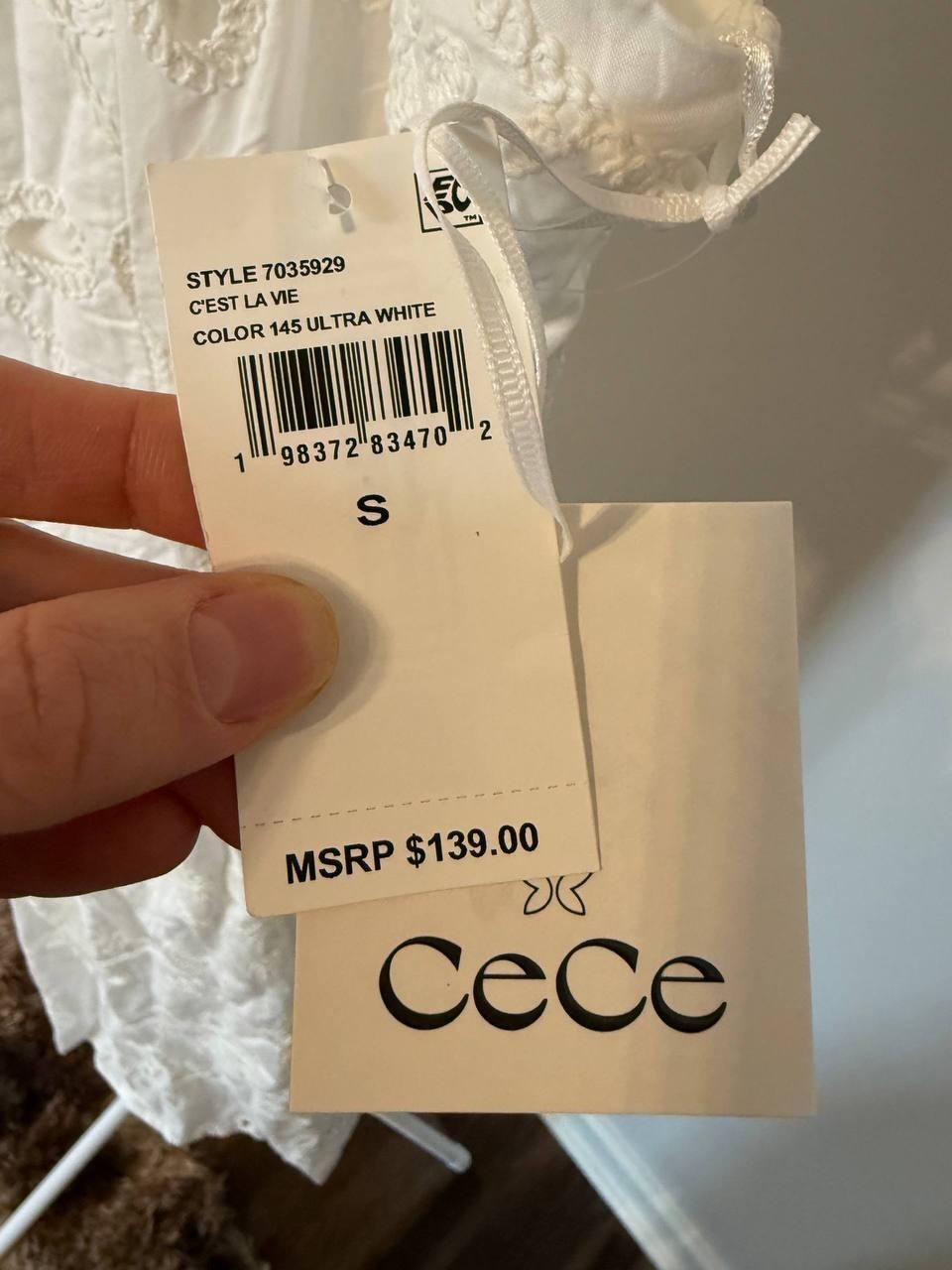 CeCe Embroidered A‑Line Maxi Dress White Size S NWT MSRP$139