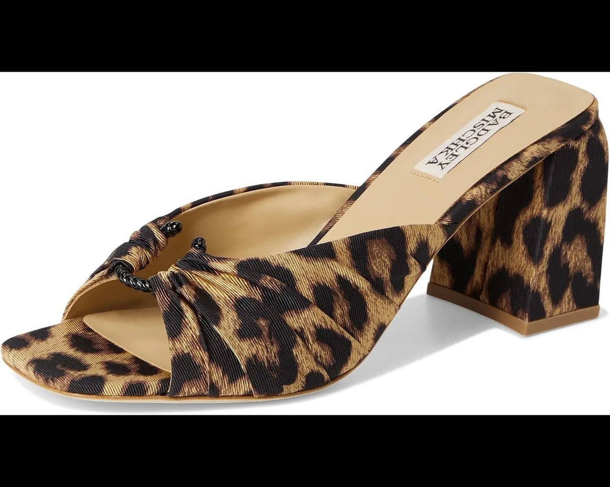 Badgley  Mischka  Mule Pumps  Leopard  9.5  New  $295