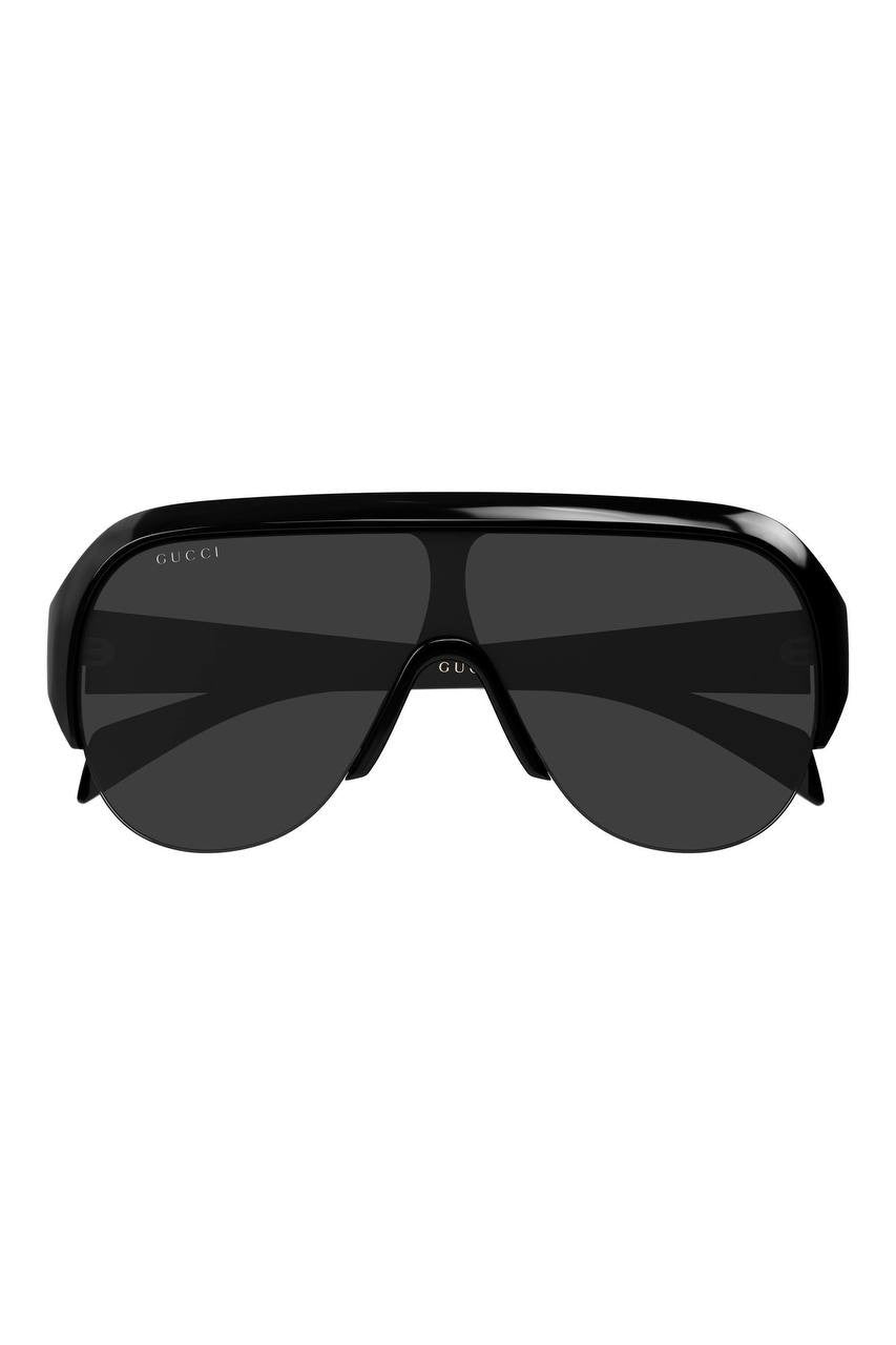 Gucci Women’s 99mm Oversize Shield Sunglasses Black NWT $430