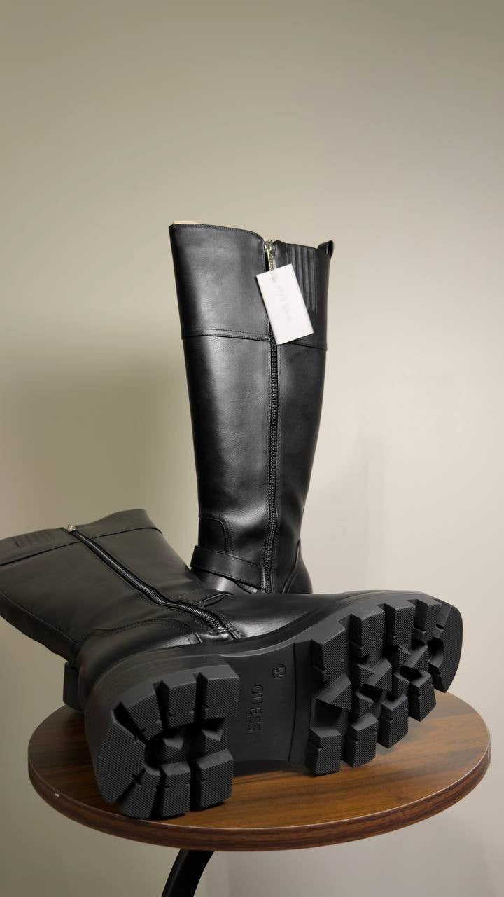 Guess  Lynnie  Knee  High  Boot  Black  Synthetic  7.5M  New  With  Box  $169
