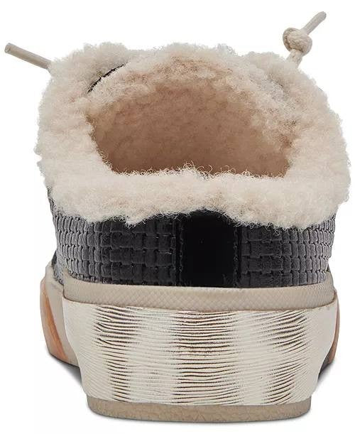 Dolce Vita Zantel Slip‑On Mule Sneakers Black Faux Fur Women’s 9.5 NWB $125