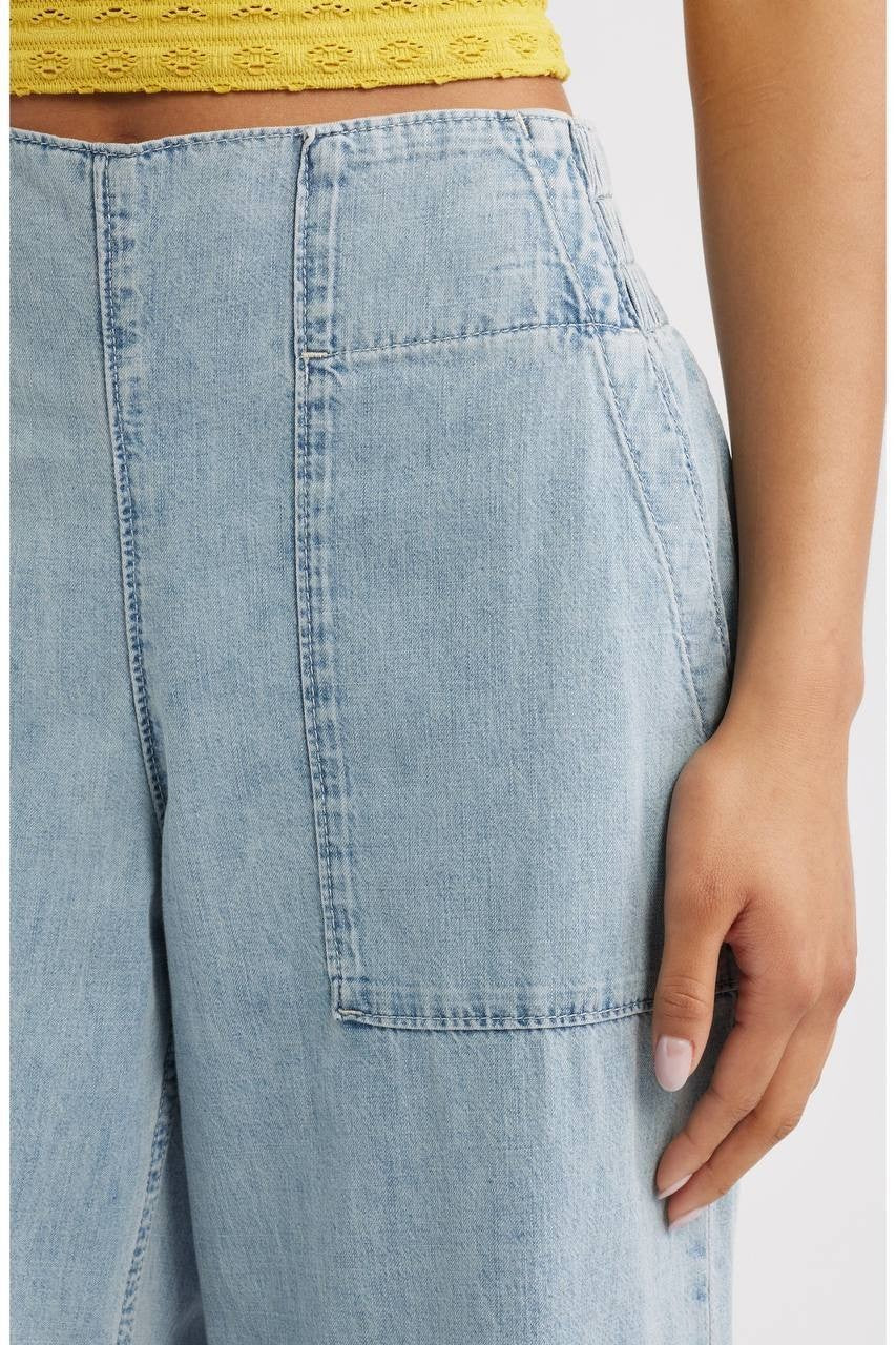 We The Free Breezy Pull-On Wide Leg Jeans Dusk L NWT $78