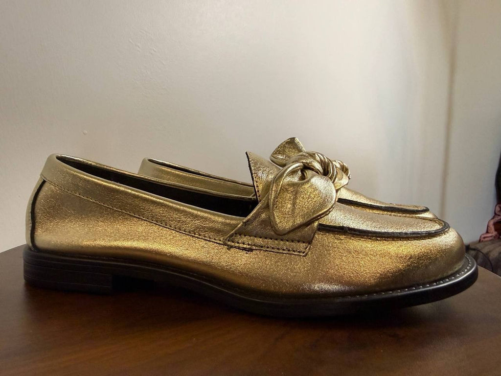 Arezzo Cassidy Leather Loafers – Platino – Size 7B – NIB