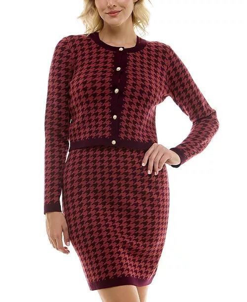 Taylor Red Houndstooth Jacket & Dress Set – Size XL – NWT – Scoop Neck Sleeveles