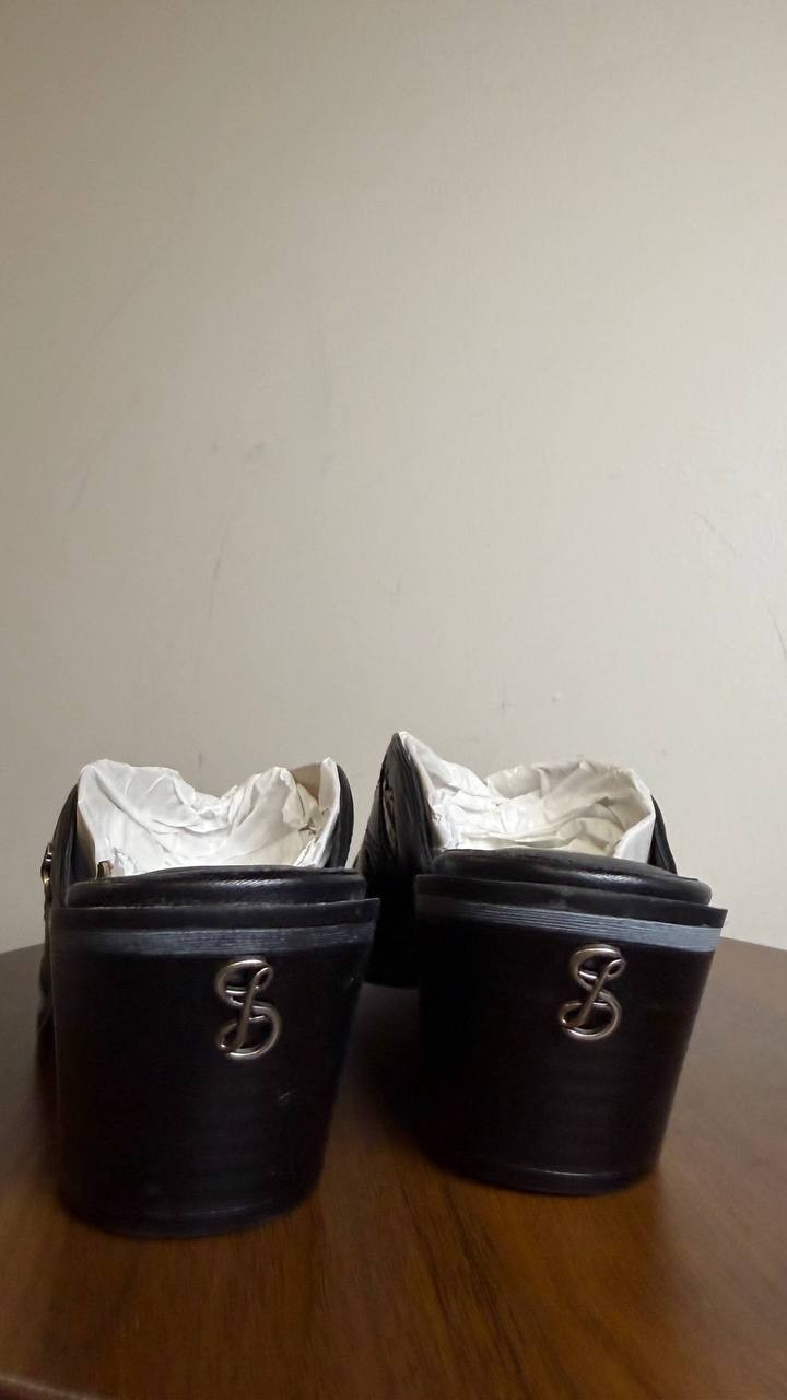 Sam & Libby Black Block Heel Mules 7.5M New in Box MSRP $80