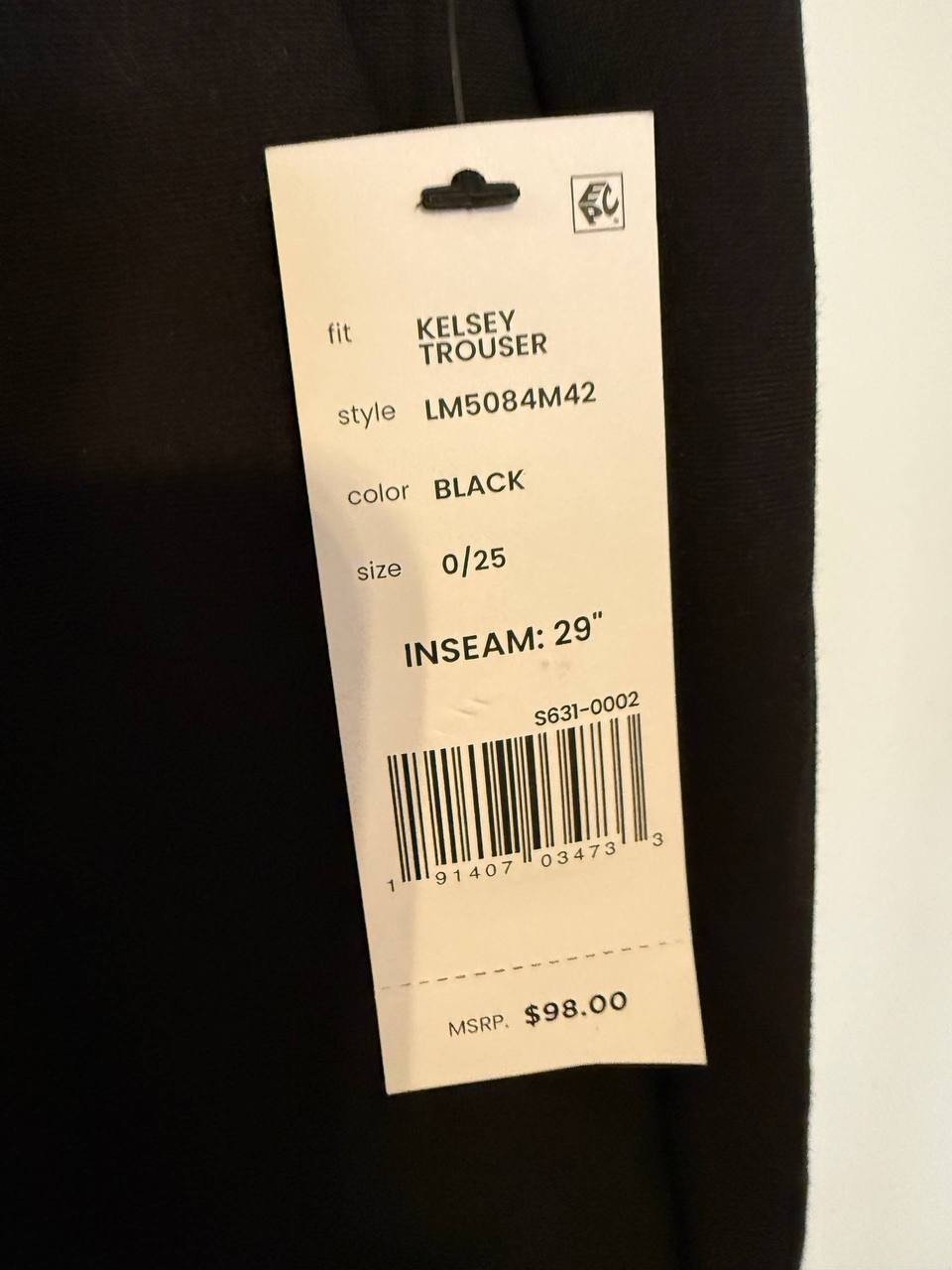 Liverpool Kelsey Trouser – Size 0/25 – NWT – Black – $98