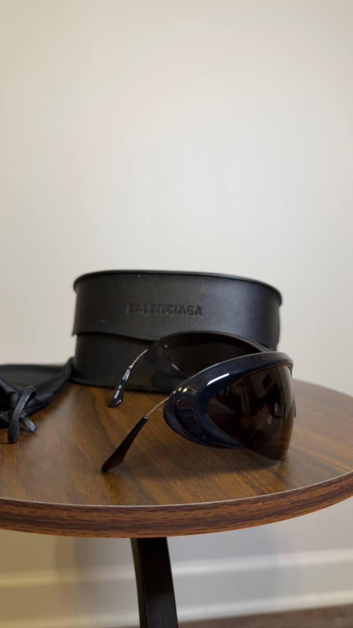 Balenciaga Shield Sunglasses Black/Silver/Grey OS NWOT $840.00