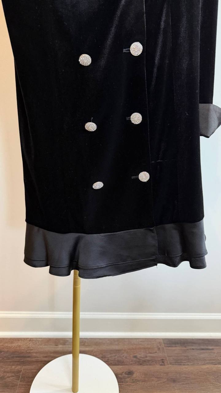 Karl Lagerfeld Paris Stretch Velvet Blazer Dress Black 8 $188 NWT