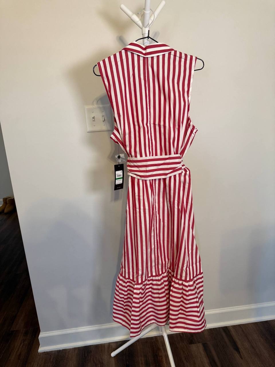 Jones New York Red Striped Midi Shirtdress – Size L – NWT – $119.50