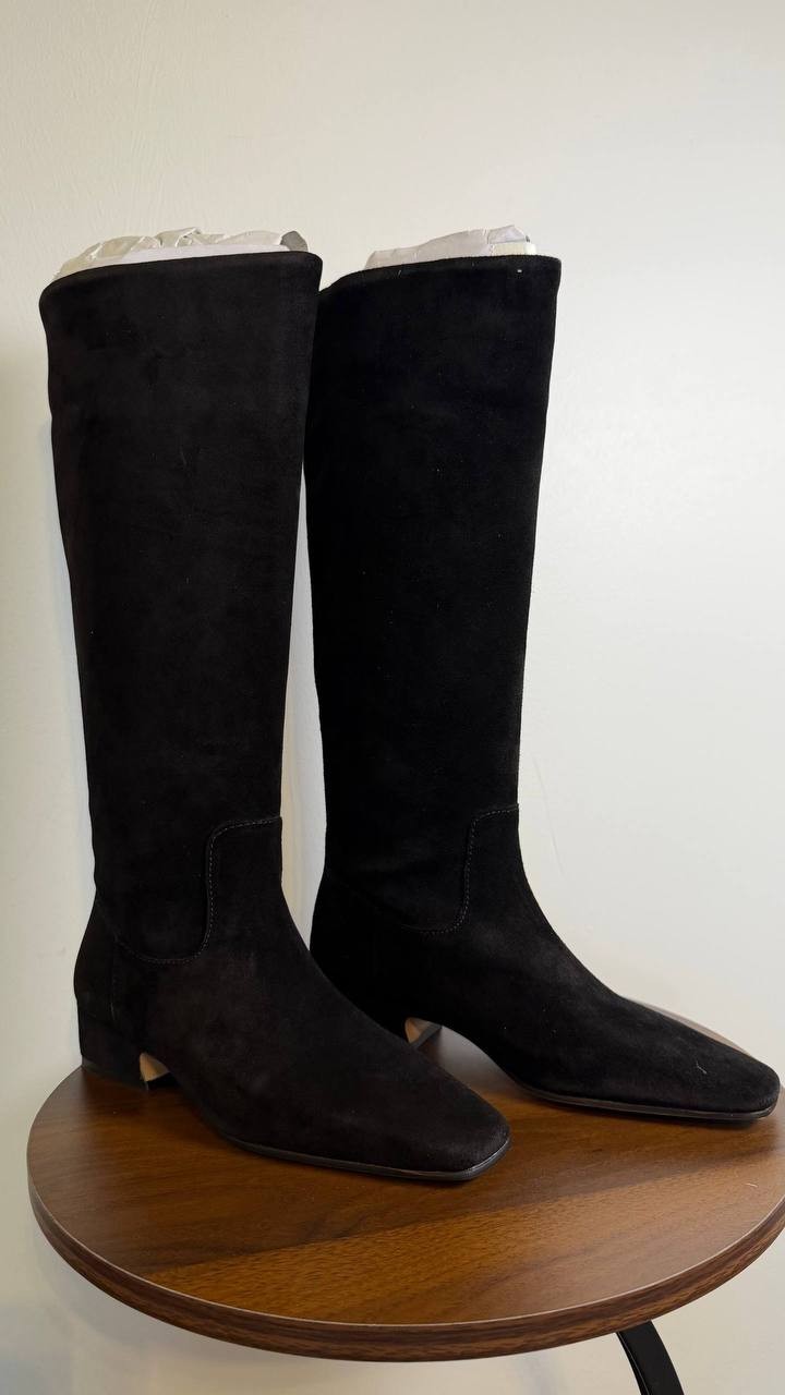Steve Madden Dantelle Boots 5.5 Black Suede Square Toe[Some scuffs]NIB msrp$179