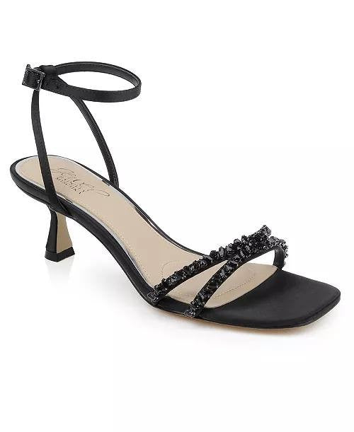 Badgley Mischka Jewel Black Man‑Made Dress Sandals 7.5M NIB MSRP $119