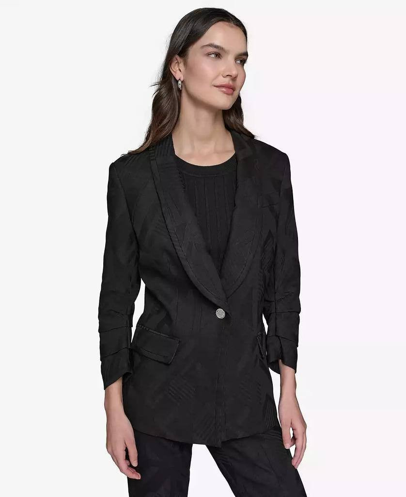 Karl Lagerfeld Paris Jacquard Blazer Pants Suit Black 12 NWT $380