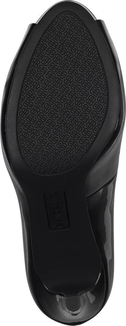 Bandolino Peep Toe Pumps 9.5W Black Faux Patent – New in Box MSRP $89