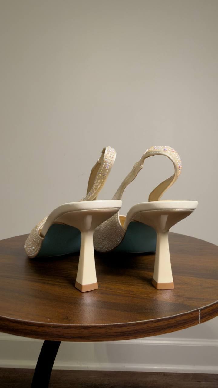 Betsey  Johnson  Slingback  Pumps  Ivory  9W  New  $119