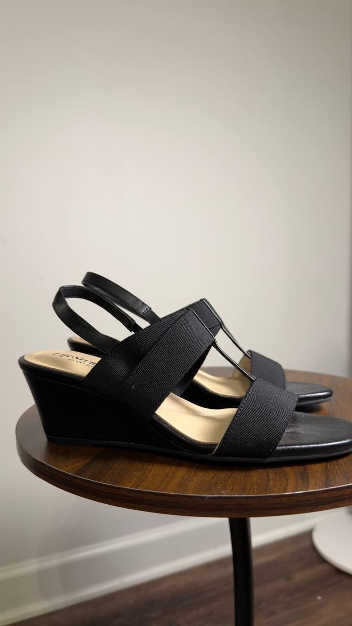 LifeStride  Slingback  Sandals  Black  7.5M  New  $90