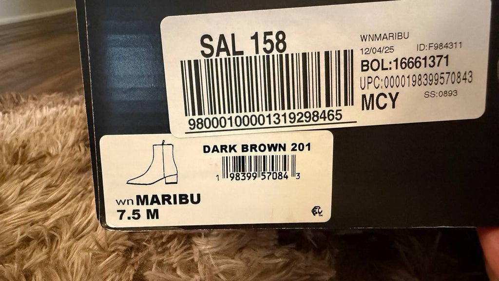 Nine West Maribu Booties 7.5M Dark Brown Leather Pointed Toe Zip NIB mrp$149