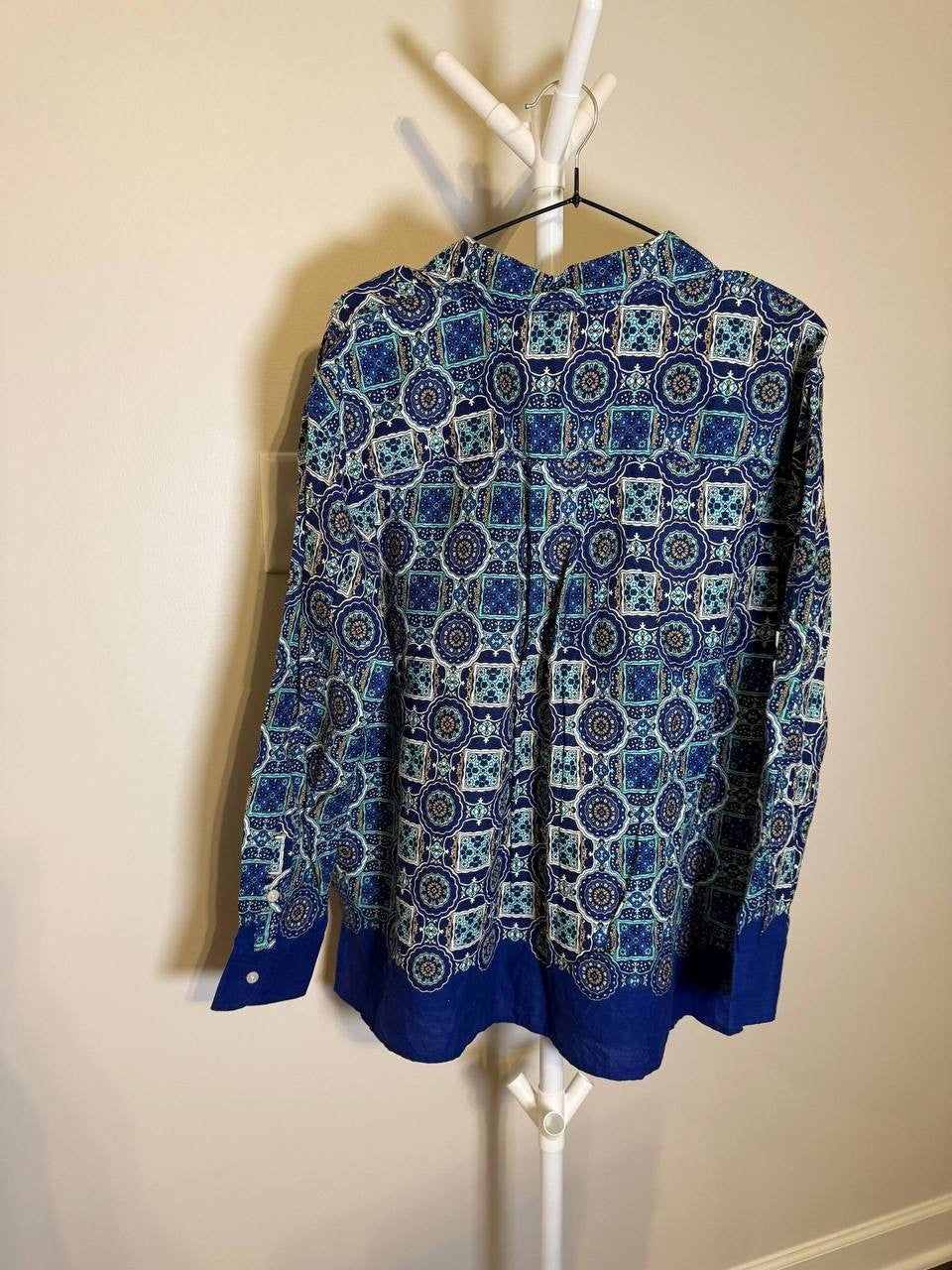 Nautical Jeans Geometric Print Button-Up Shirt – Size M – NWOT