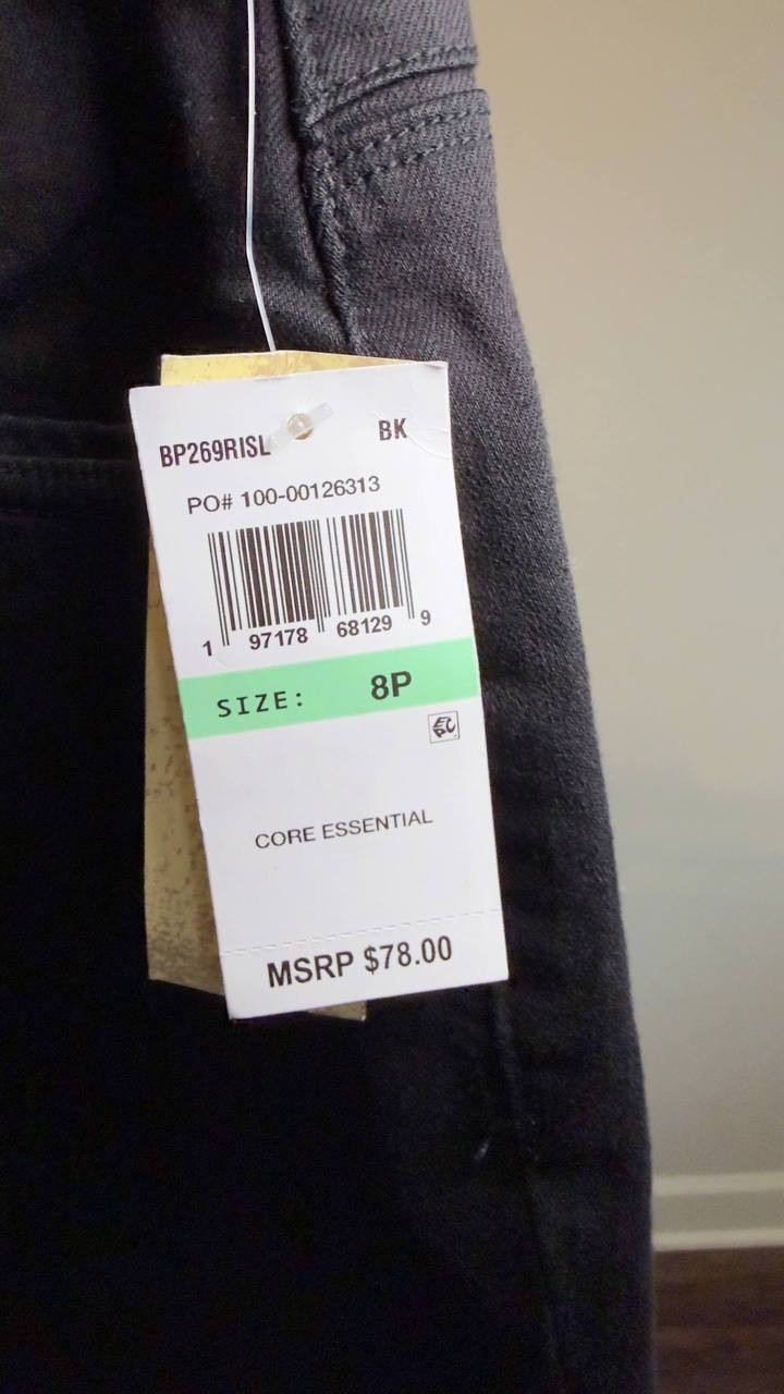 Democracy Absolution High Rise Slim Straight Jeans Black 8P NWT $78