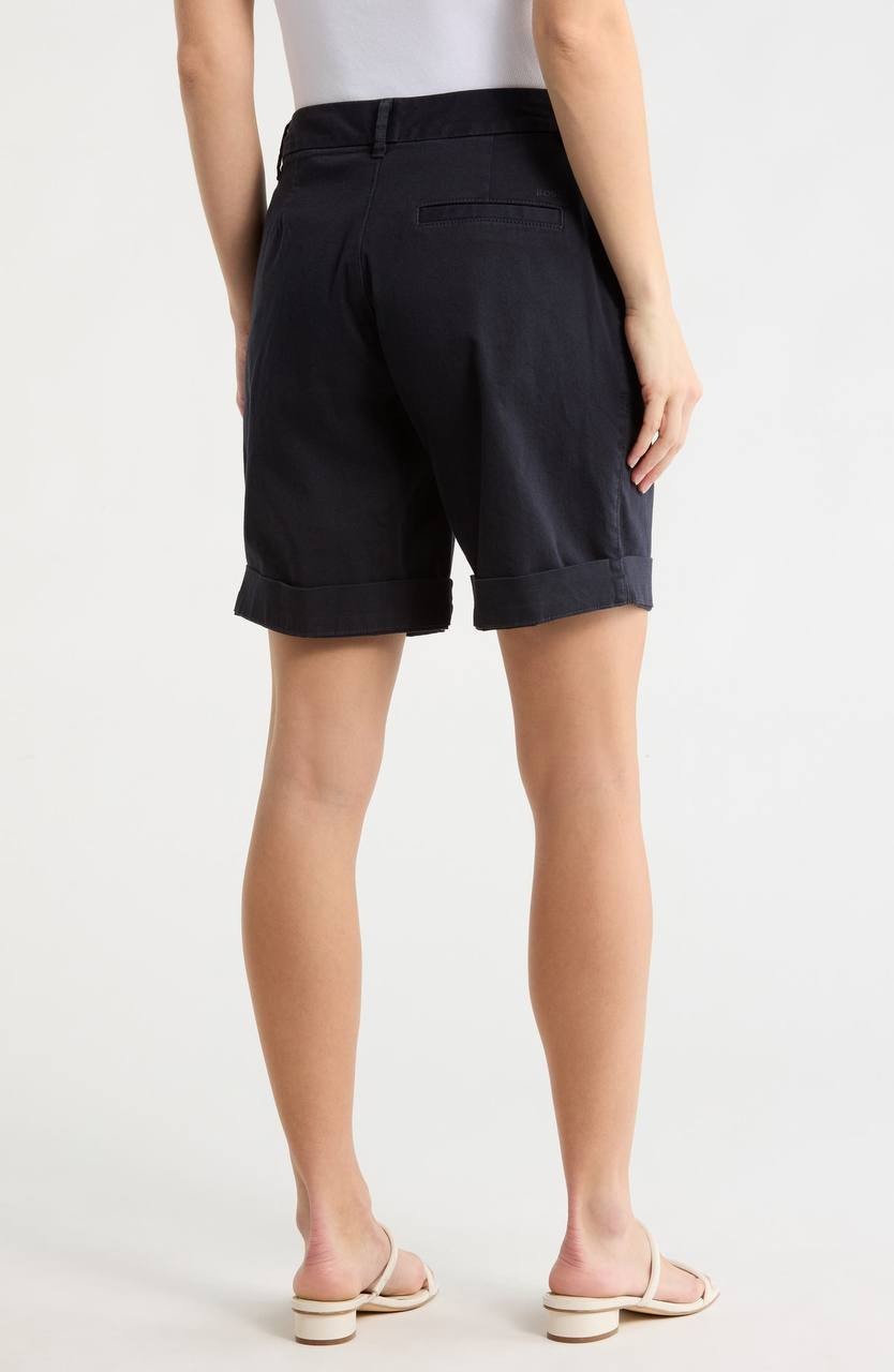 BOSS Taggie High Rise Tailored Shorts Dark Blue 12 NWT $128